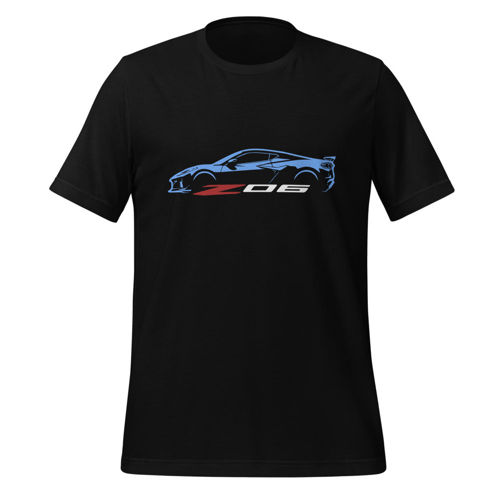 2024 2025 Corvette C8 Z06 Rapid Blue Silhouette 8th Generation Vette Drivers Custom t-shirt