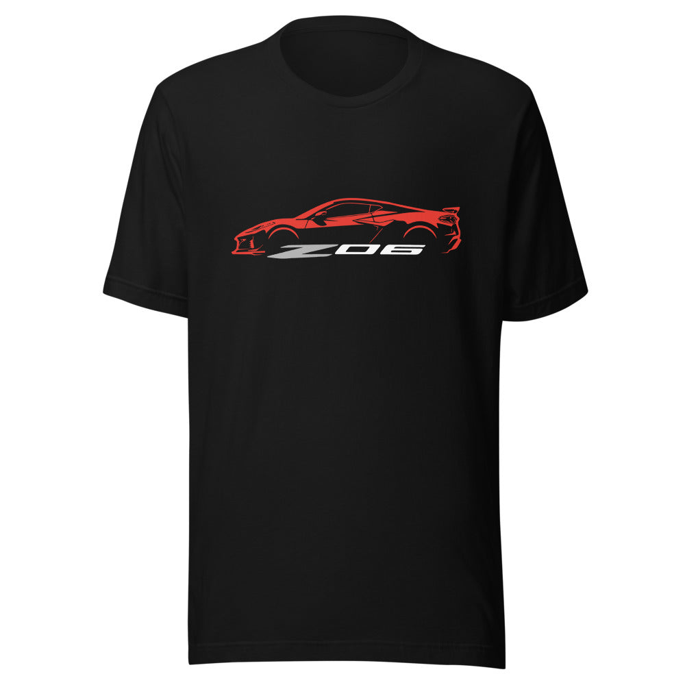 2024 2025 Corvette C8 Z06 Torch Red Silhouette 8th Generation Vette Drivers Custom t-shirt