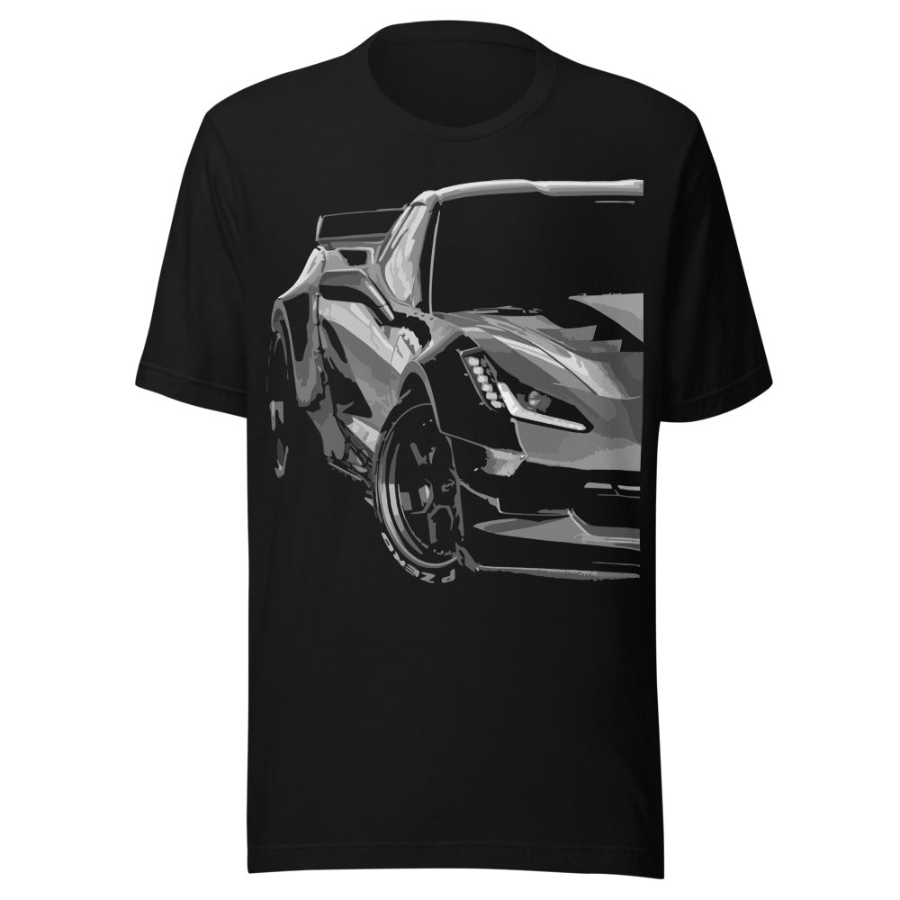 Custom Corvette C7 Art Front and Rear View 7th Gen Vetter Drivers t-shirt