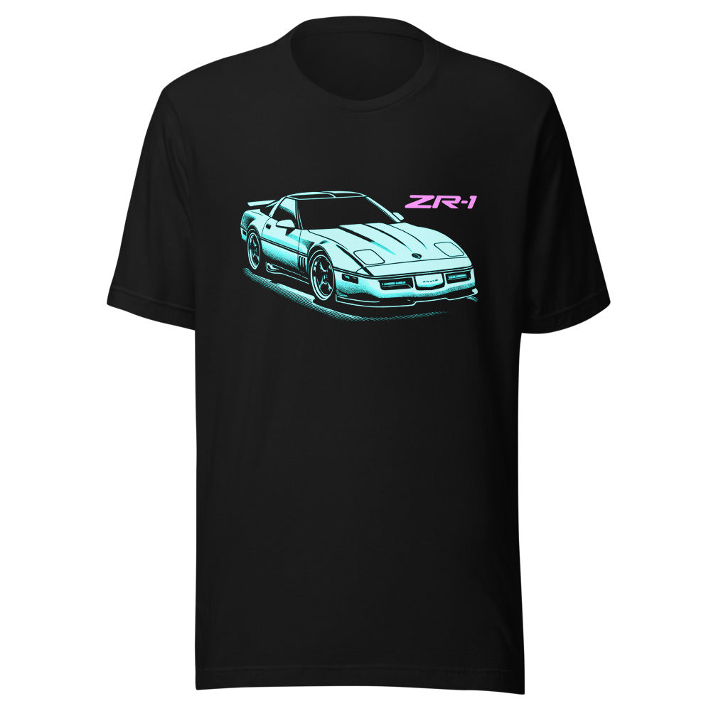 1990 C4 Corvette ZR1 t-Shirt for Old School Vette Drivers ZR-1 Miami Nights Graphic tee
