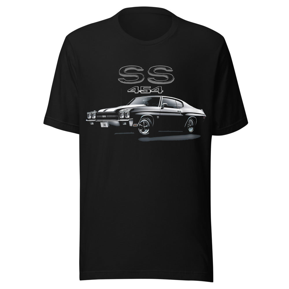 Black 1970 Chevelle SS t-shirt for Chevy Classic Muscle Car Owners  Enthusiasts Gear Heads Tee