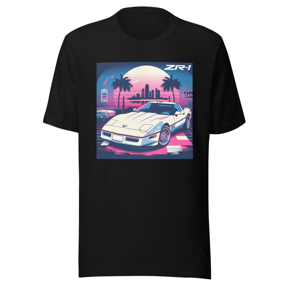 Miami Nights C4 ZR1 Corvette t-shirt Retro Aesthetic Vette Graphic Tee