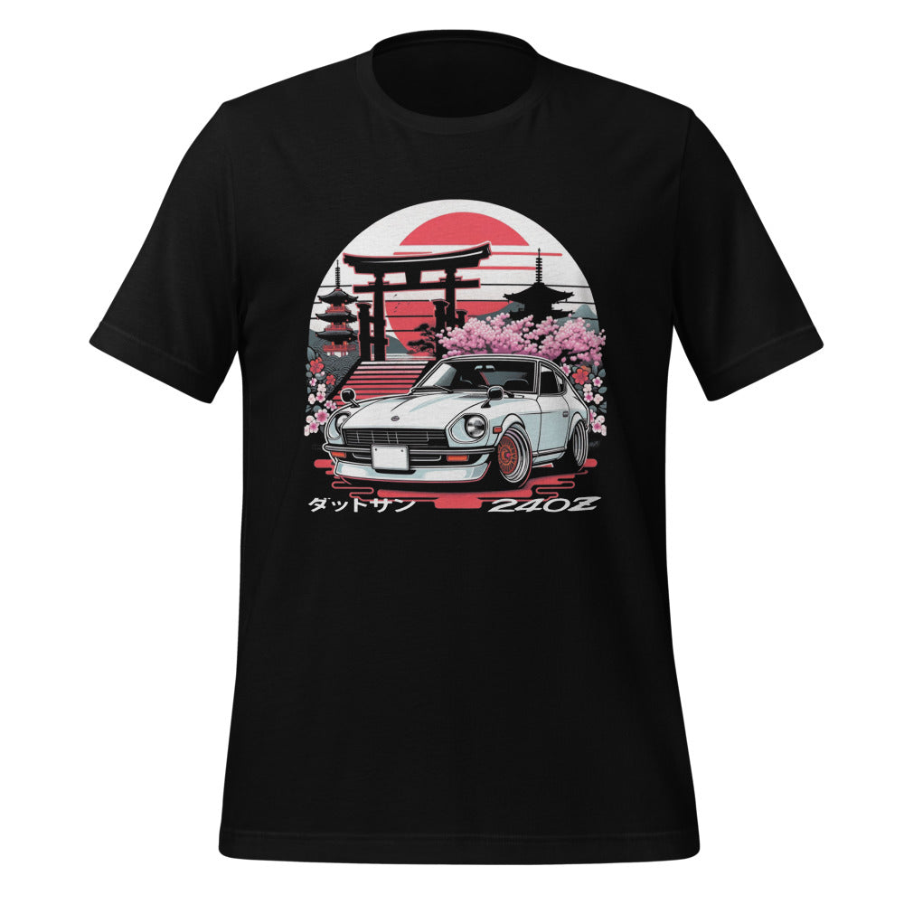 Rising Sun Datsun 240z t-shirt for JDM fans Japanese Car Culture Retro Automotive Tee