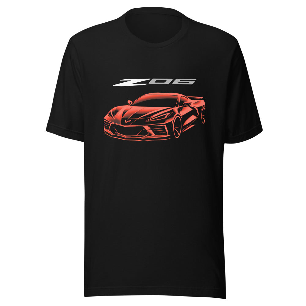 Next Gen C8 Corvette Z06 t-shirt for Vette Drivers Red Line Edition Vette Show Tee