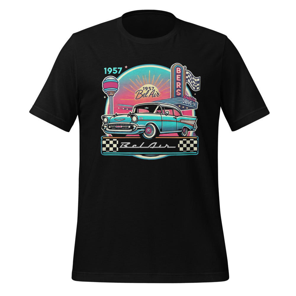 1957 Chevy Bel Air t-shirt for Classic car owners 1950s Diner Americana Aesthetic Tee