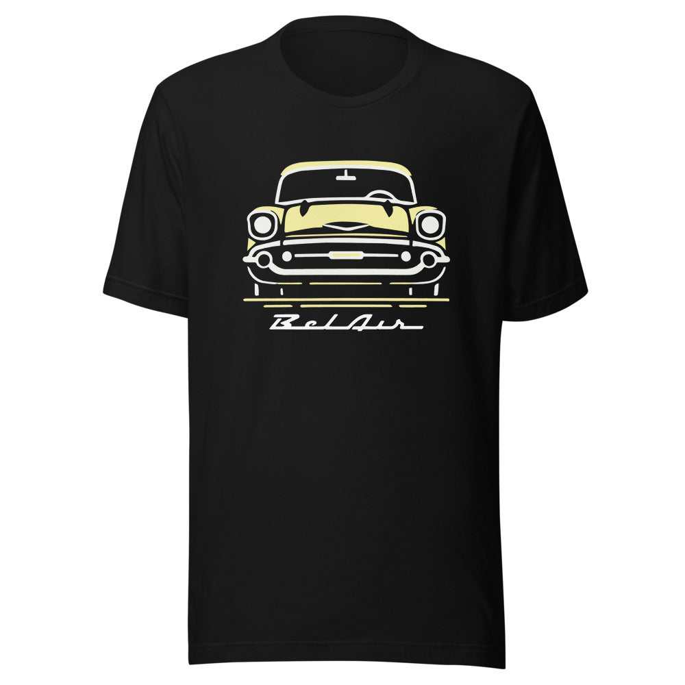 Colonial Cream 1957 Bel Air tshirt for 57 Chevy Classic Car Owners Antique Automotive tees