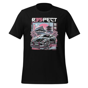 Black R35 GT-R t-shirt for JDM Japanese Tuner Car Fans Skyline GTR Graphic Tee