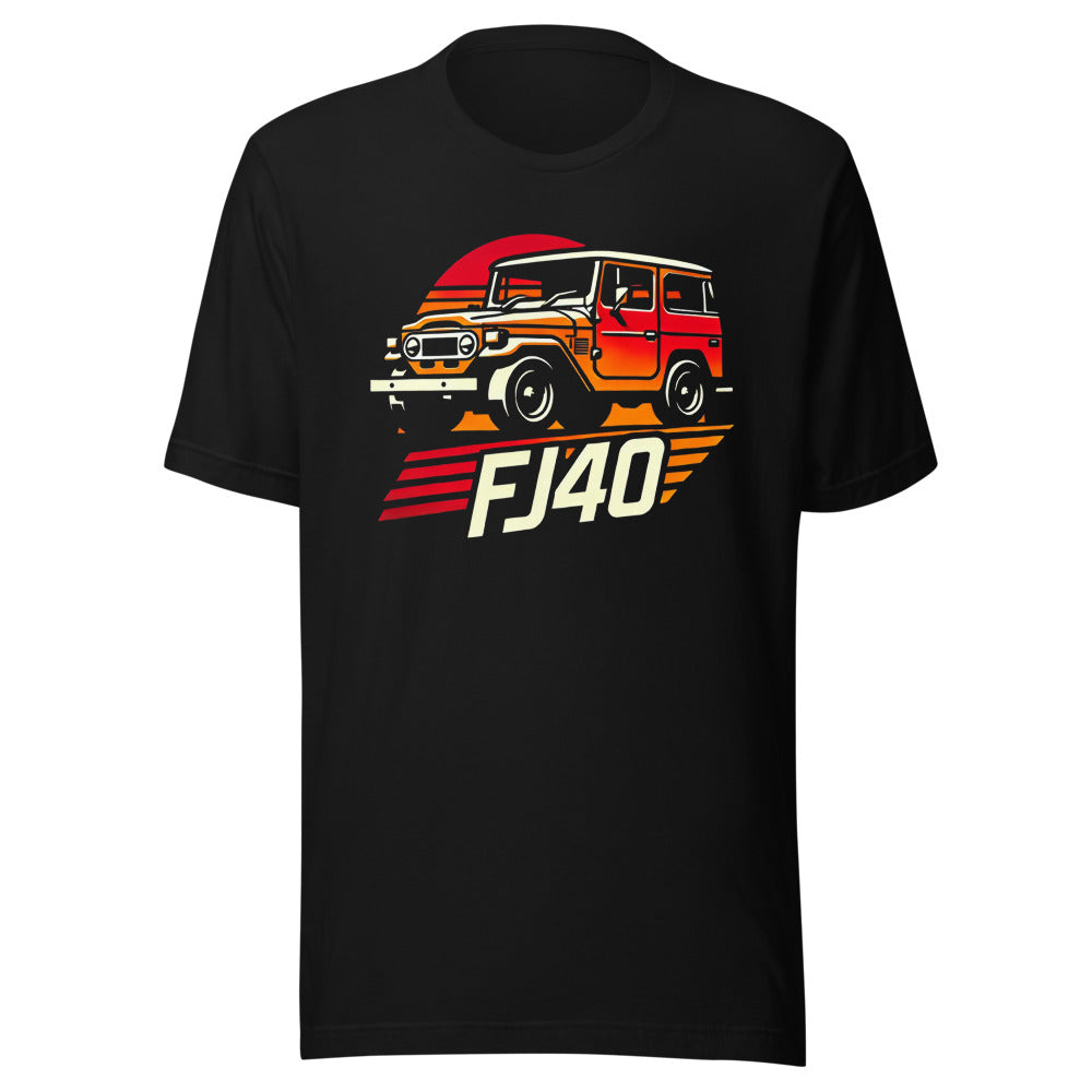 Retro Color FJ40 t-shirt for Old Truck Enthusiasts 4x4 Off Road Landcruiser tees