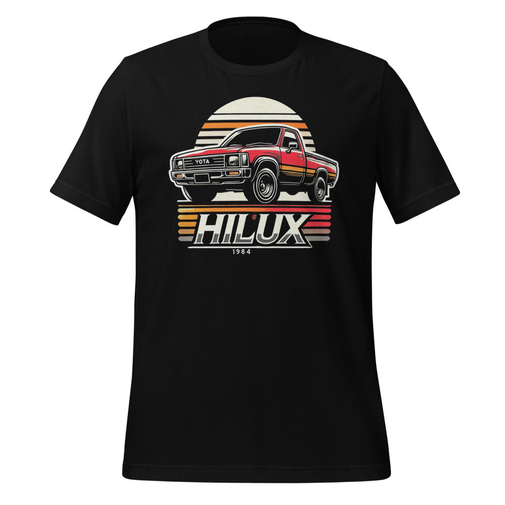 1984 Hilux t-shirt for JDM Pickup Truck Enthusiasts Retro Automotive Tees