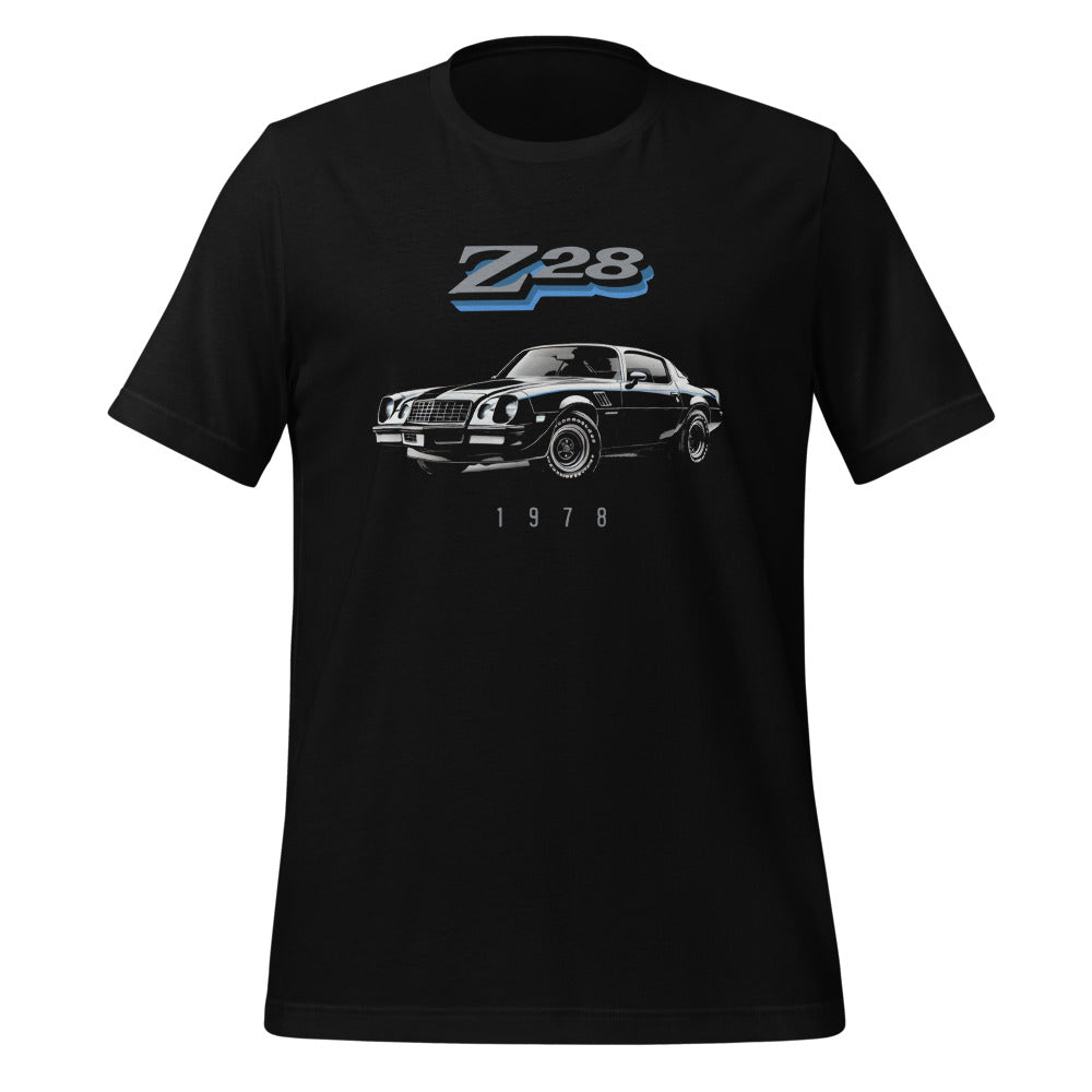 1978 Camaro Z28 t-shirt for Chevy Classic Car Fans Bowtie Enthusiasts Gearheads Automotive Tees