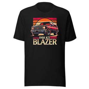 Retro Sunset 1988 K5 Blazer t-shirt for Classic Chevy Truck Fans Squarebody Automotive Tees