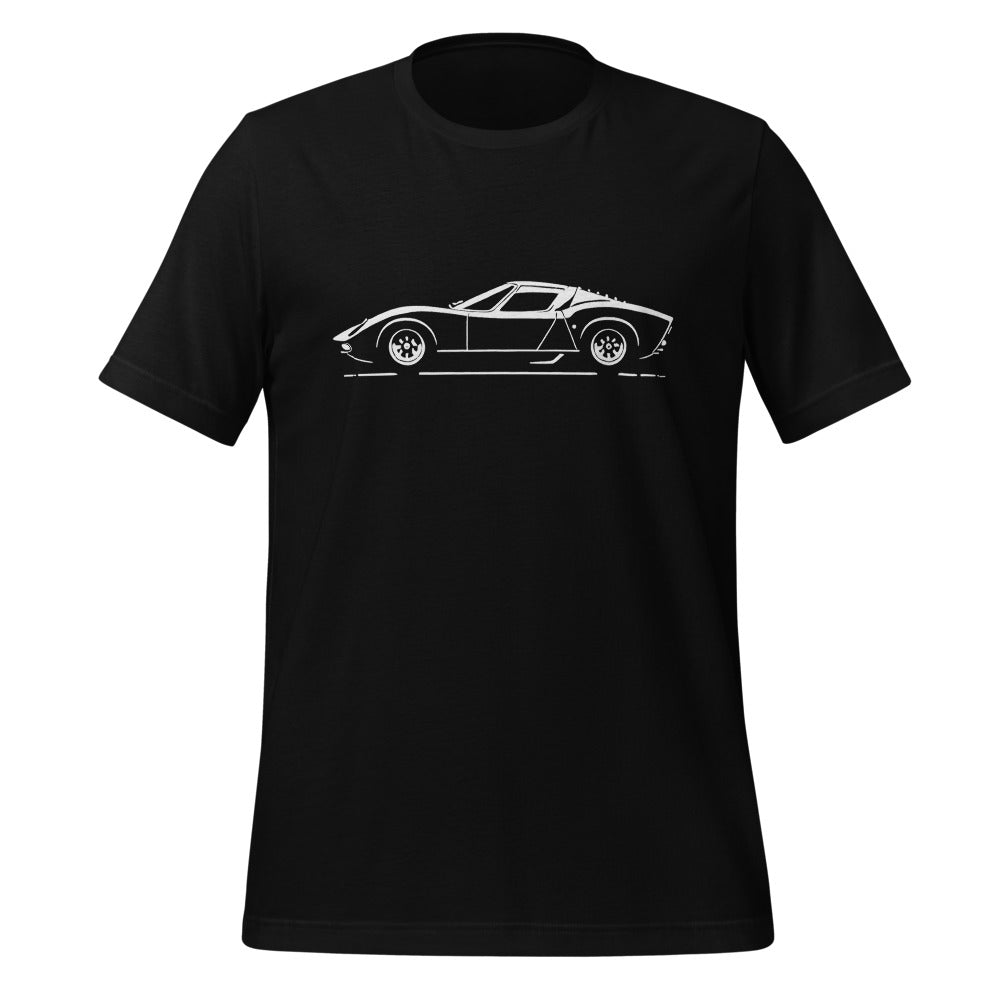 1966 Miura tshirt for Italian Classic Sportscar Owners Drivers Automotive Tee