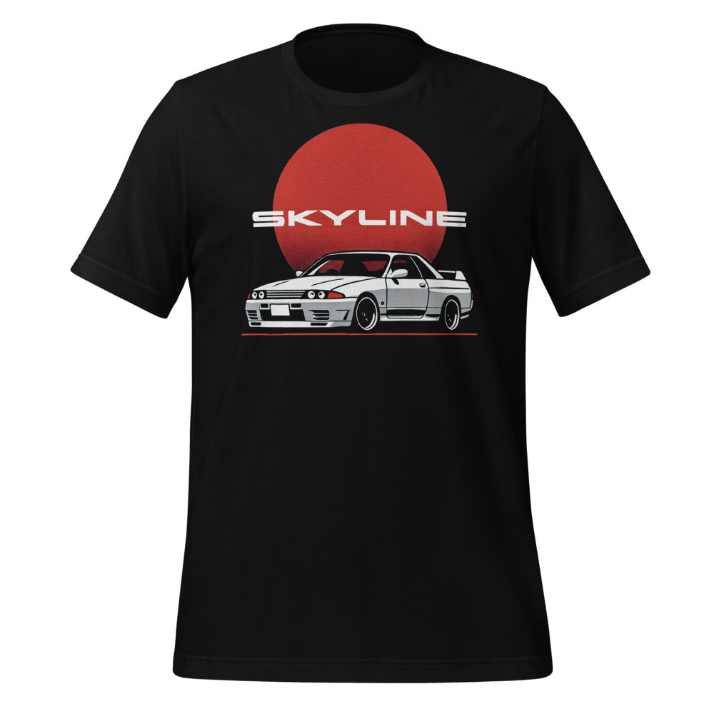 R32 Skyline GT-R t-shirt for 90s JDM Drivers Japanese Car Culture Red Sun Graphic Tees