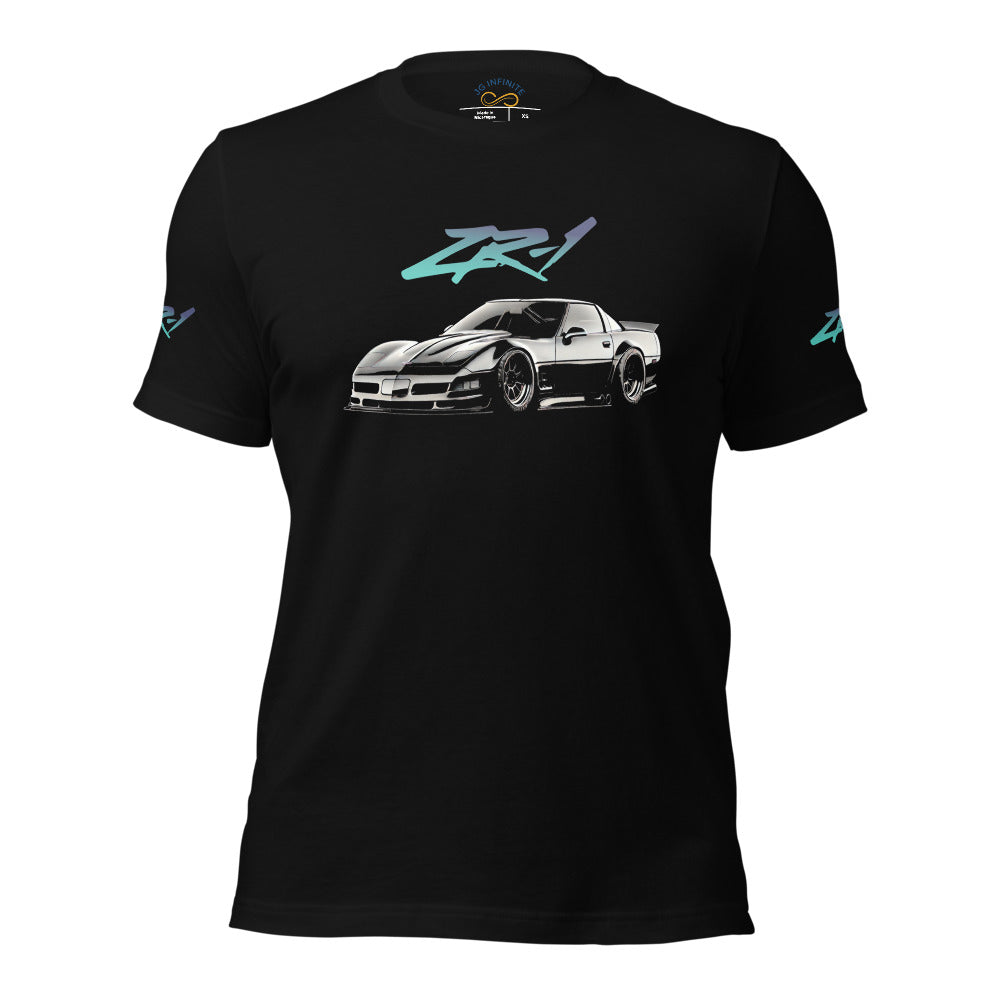 All Black Corvette C4 ZR-1 t-shirt for 4th Gen Vette Drivers ZR1 Tees