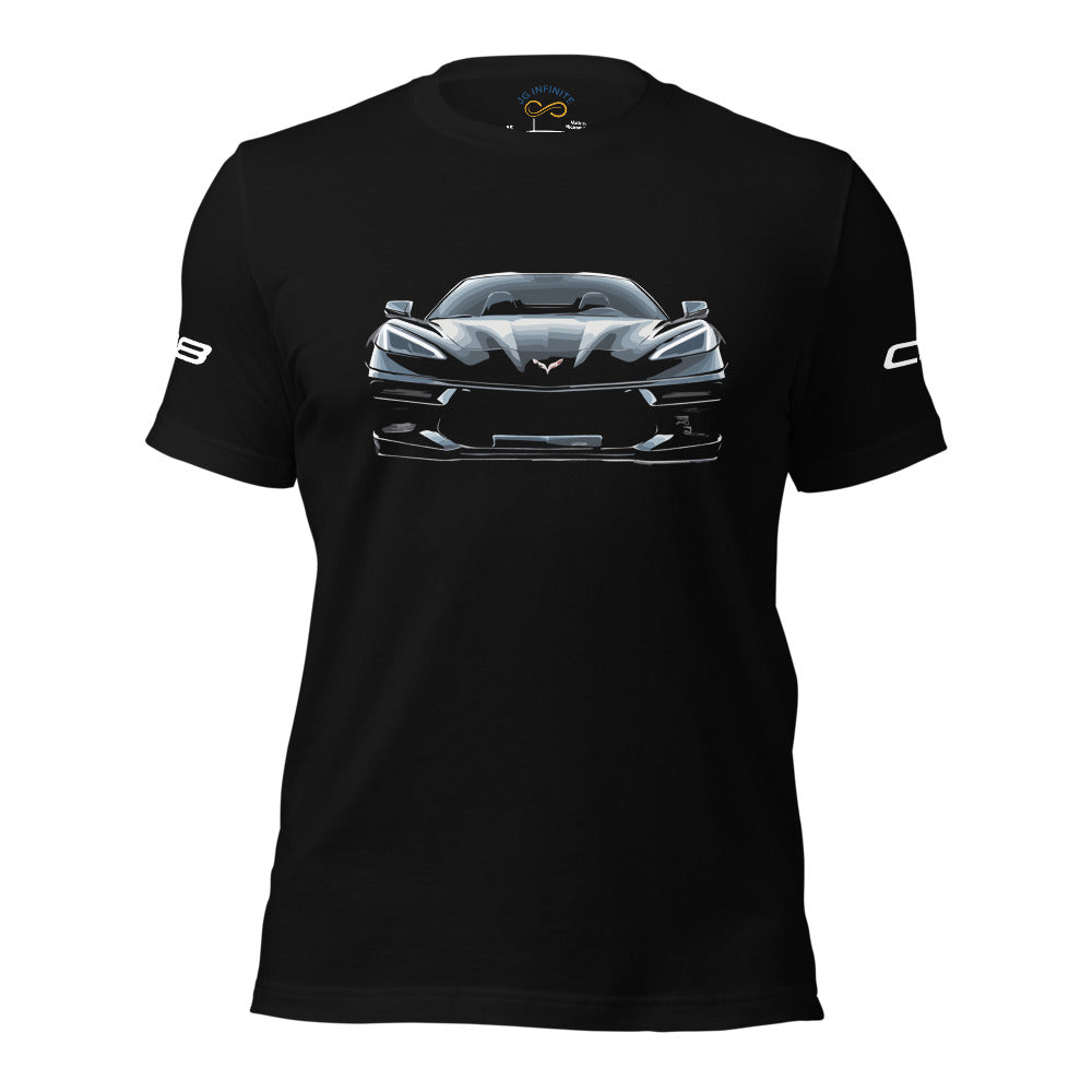All Black Corvette C8 t-shirt for Eigth Generation Vette Drivers Tees