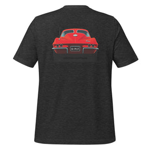 1963 Red Split Window Vette C2 t-shirt for Classic Car Fans