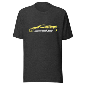 2024 2025 Corvette C8 Z06 Accelerate Yellow Silhouette 8th Generation Vette Drivers Custom t-shirt