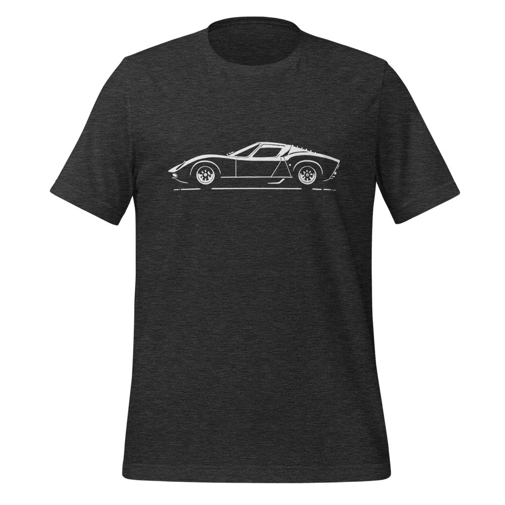 1966 Miura tshirt for Italian Classic Sportscar Owners Drivers Automotive Tee