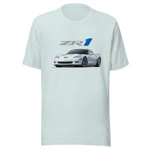 Arctic White 2011 Corvette C6 ZR1 Custom Sixth Gen Vette Drivers t-shirt for car show