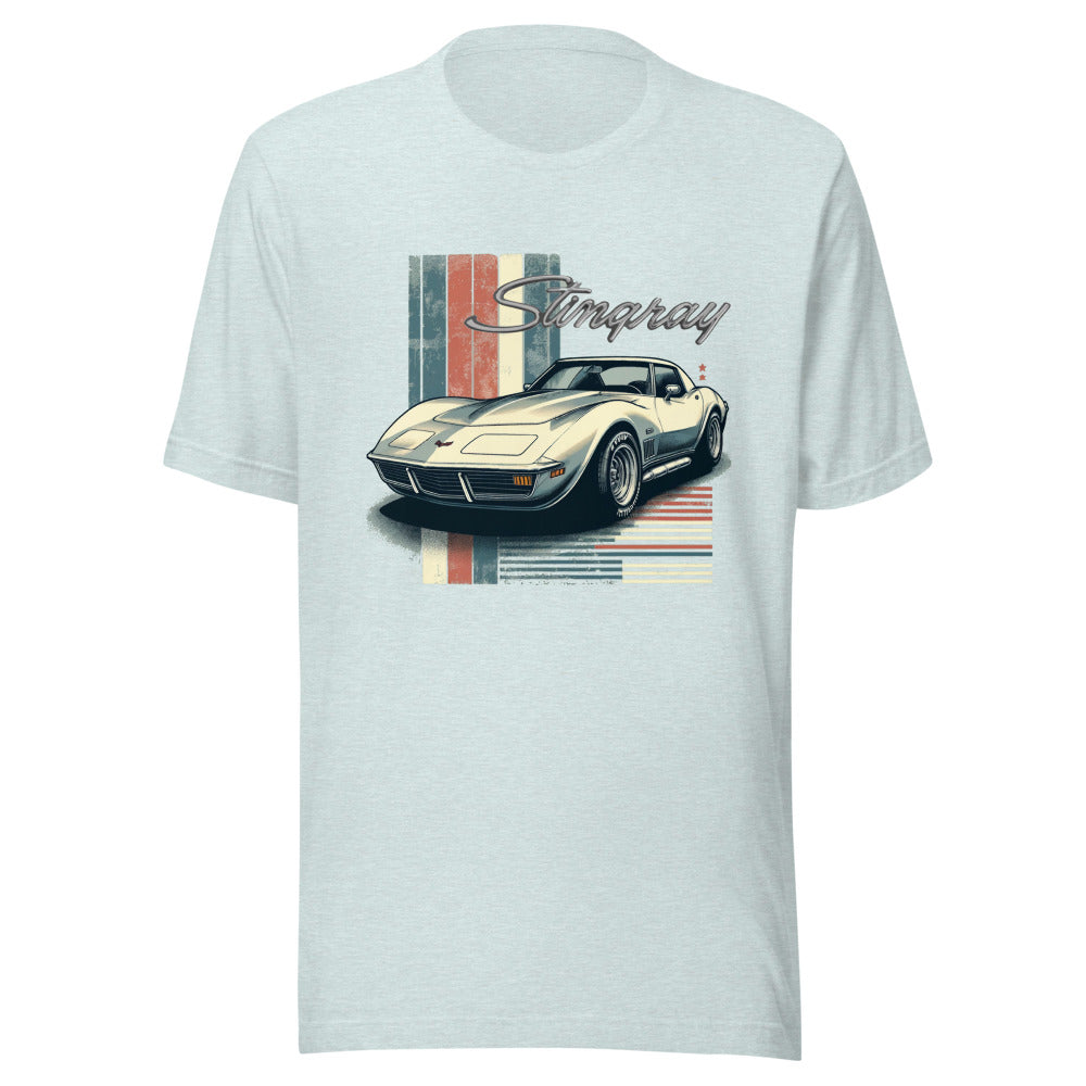 Silver Stingray C3 Corvette Retro Americana t-shirt for Chevy Classic Car Enthusiasts