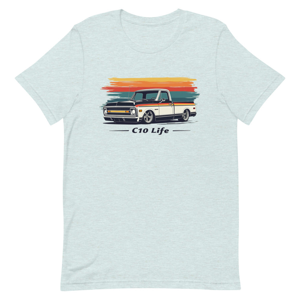 1970s Chevy C10 Life Retro Colors Classic Pickup Truck t-shirt Graphic Tee