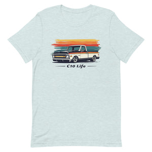 1970s Chevy C10 Life Retro Colors Classic Pickup Truck t-shirt Graphic Tee