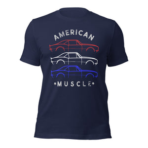 1967 Chevy Camaro SS RS Outline American Muscle Car Owner Patriotic Theme Unisex t-shirt