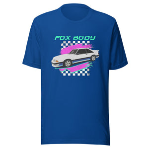 Old School Car Graphic 1988 Stang Fox Body 80s 90s Aesthetic Nostalgia Unisex t-shirt