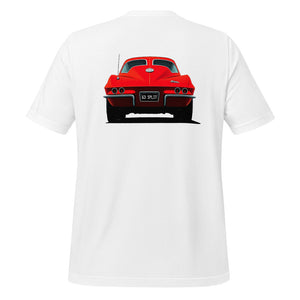 1963 Red Split Window Vette C2 t-shirt for Classic Car Fans