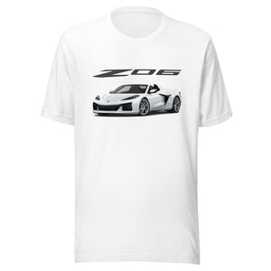 2024 Arctic White Corvette Z06 Convertible C8 Vette Drivers t-shirt