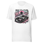 Black R34 GT-R Skyline t-shirt for 90s JDM Fans Japanese Tuner Car Culture Drip GTR Tees