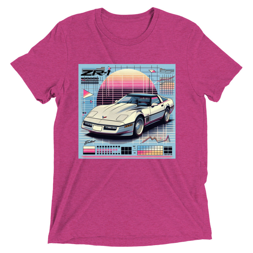 1980s 1990s ZR1 C4 Corvette graphic tri-blend t-shirt Retro Aeshtetic Automotive tee