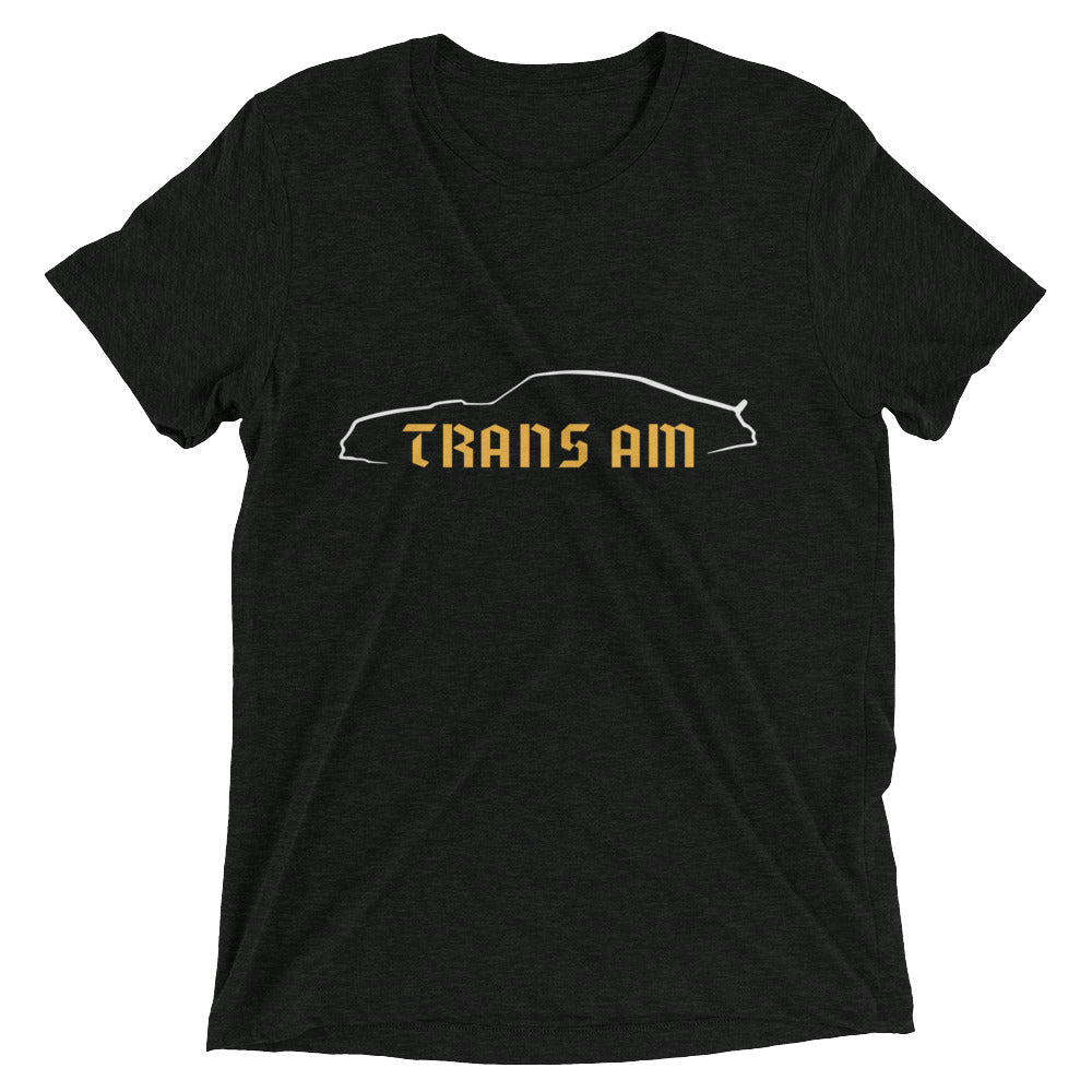 1977 Trans AM Firebird Outline Muscle Car Owner Short sleeve tri-blend t-shirt thin vintage feel