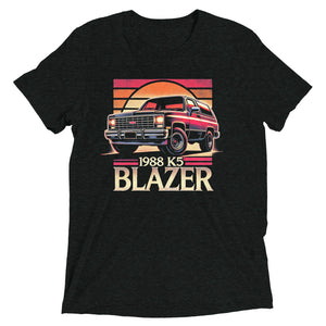 Retro Sunset 1988 K5 Blazer tri-blend t-shirt for Classic Chevy Truck Fans Squarebody Tees