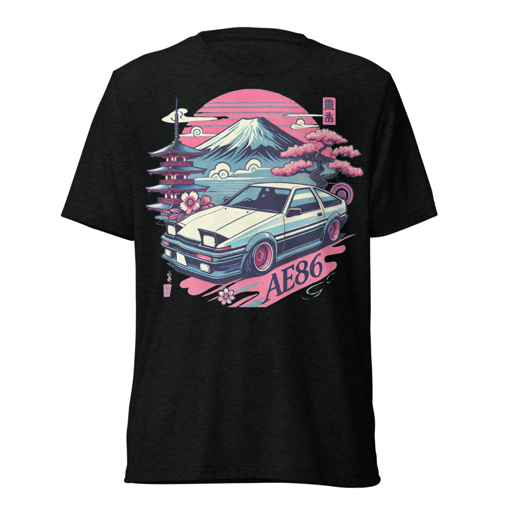 Japanese Aesthetic AE86 t-shirt for JDM Tuner Drift Street Racing Japan Car Culture tri-blend Tees