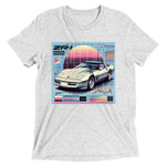 1980s 1990s ZR1 C4 Corvette graphic tri-blend T-Shirt in white, front view