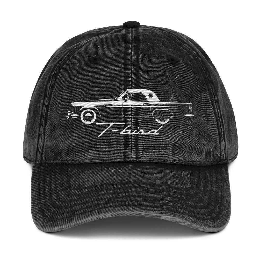 1957 Thunderbird hat for Classic car Enthusiasts T-bird Silhouette Vintage Cotton Twill Cap