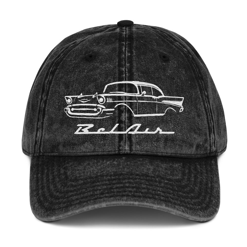 1957 Bel Air Antique Chevy Owners Classic Car Enthusiasts 57 Belair Vintage Cotton Twill Cap