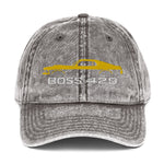 1969 Boss 429 Stang Yellow Muscle Car Owners Drivers Custom Embroidered Vintage Cotton Twill Cap dad hat