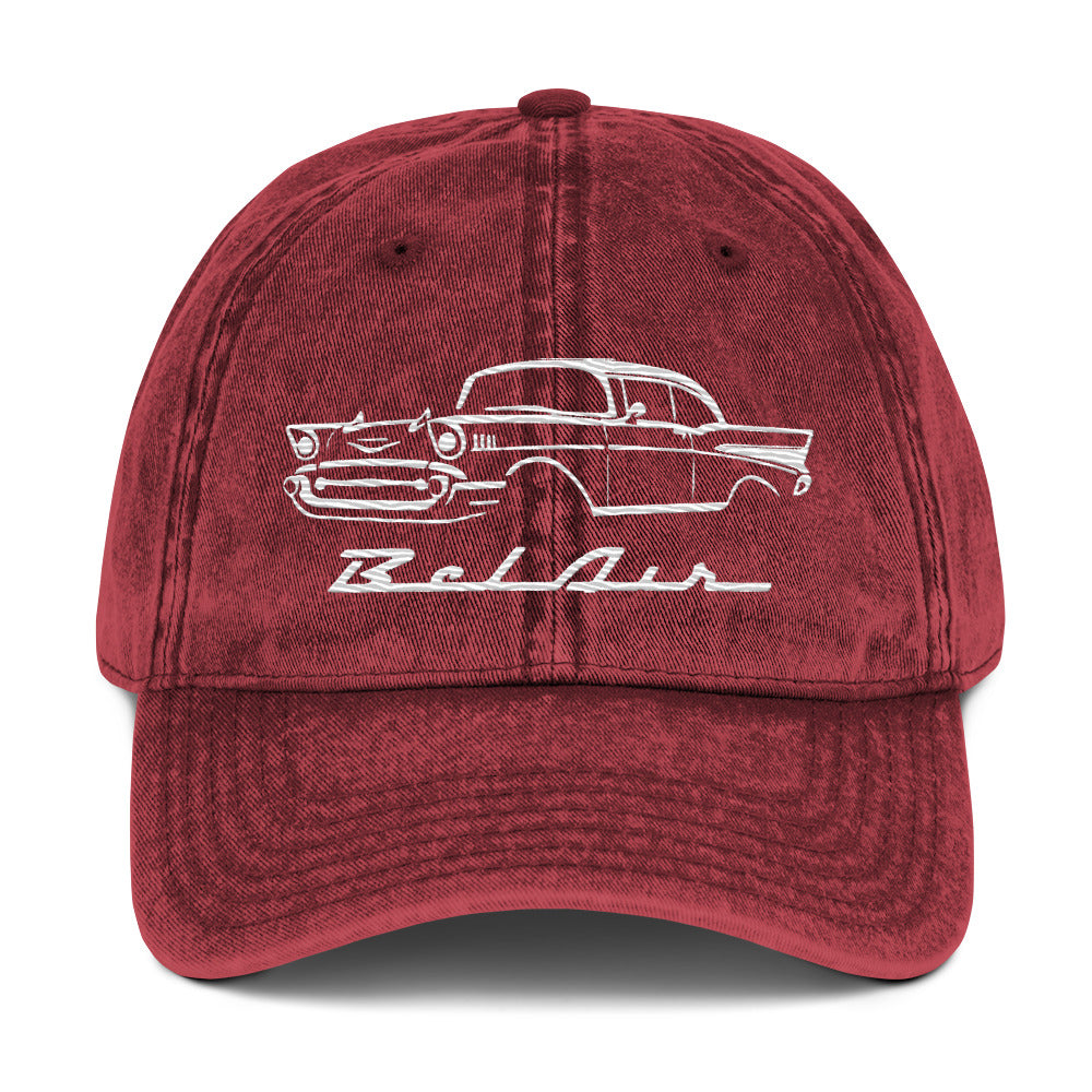 1957 Bel Air Antique Chevy Owners Classic Car Enthusiasts 57 Belair Vintage Cotton Twill Cap