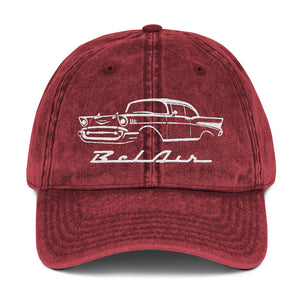 1957 Bel Air Antique Chevy Owners Classic Car Enthusiasts 57 Belair Vintage Cotton Twill Cap