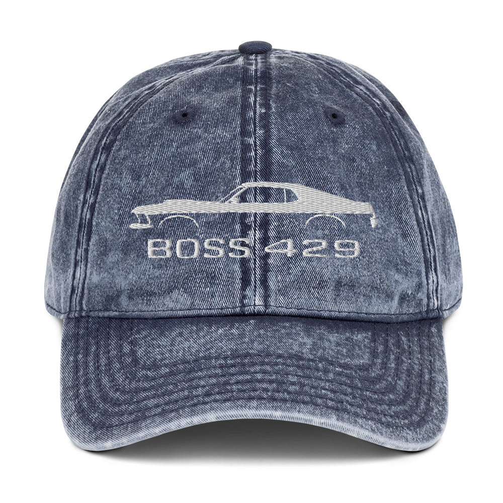 1969 Boss 429 Stang Rare Muscle Car Owners Drivers Custom Embroidered Vintage Cotton Twill Cap dad hat