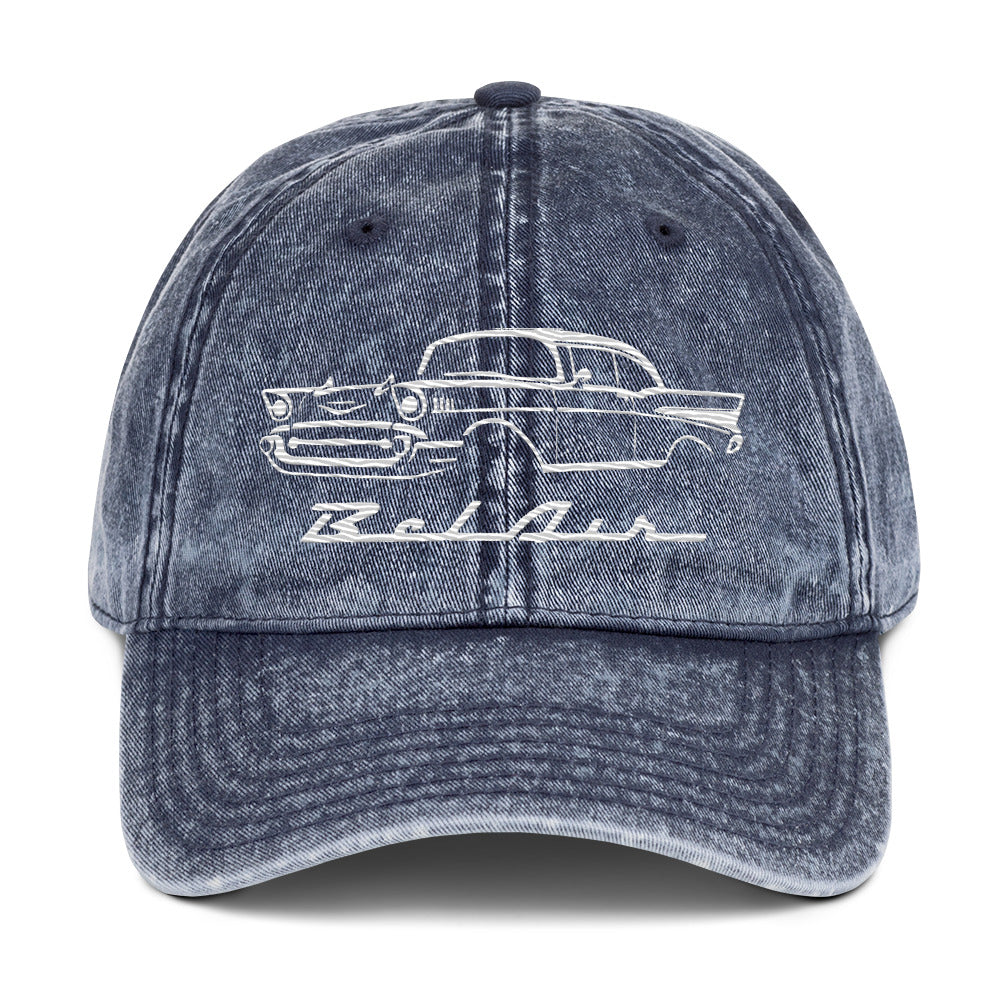1957 Bel Air Antique Chevy Owners Classic Car Enthusiasts 57 Belair Vintage Cotton Twill Cap