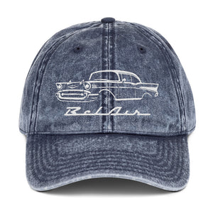 1957 Bel Air Antique Chevy Owners Classic Car Enthusiasts 57 Belair Vintage Cotton Twill Cap