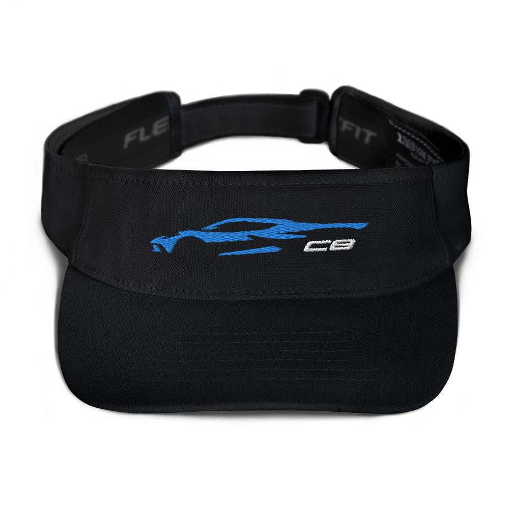 2022 2023 C8 Vette Silhouette Rapid Blue 8th Gen Mid Engine Vette Gift Visor