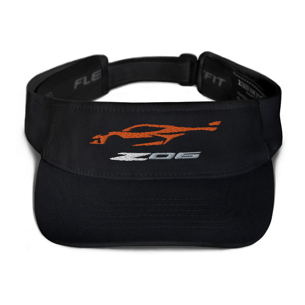 2023 Amplify Orange C8 Z06 Outline Silhouette 8th Gen Mid Engine Vette Gift Visor