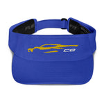 2023 Accelerate Yellow C8 Outline Silhouette 8th Gen Mid Engine Vette Gift Visor