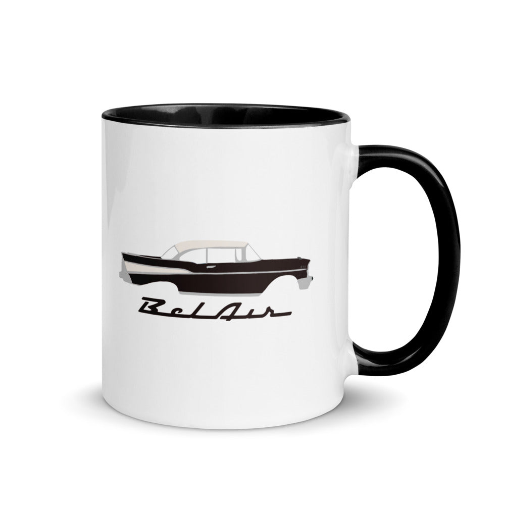 1957 Bel Air Onyx Black Antique 57 Chevy Classic Car Graphic Mug with Color Inside