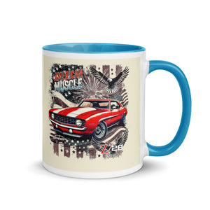 1969 Camaro Z28 Graphic Patriotic Bald Eagles Stars and Stripes Retro Automotive Mug with Color Inside