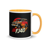 Retro Color FJ40 Old Truck Enthusiasts 4x4 Off Road Landcruiser Mug with Color Inside